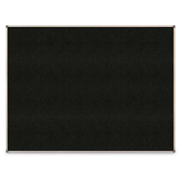 Corkboard, Fabric, Blk/Buff, 1 Door, 18"x24"